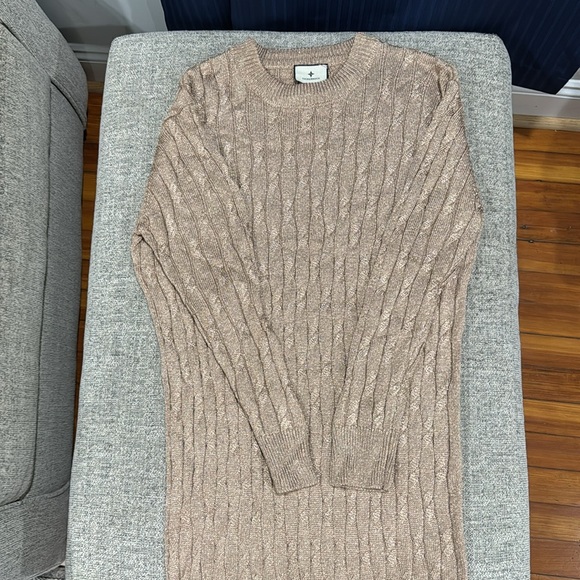 Tuckernuck Gold Cable Knit Midi Dress - Picture 4 of 6